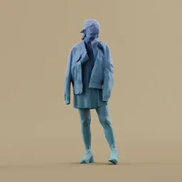 Lowpoly Woman in Casual Outfit