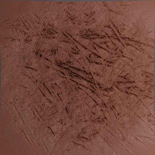 3D model surface with scratch texture effect applied using Blender sculpting brush for crack detailing