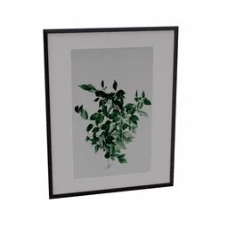 Detailed 3D-rendered botanical artwork in a sleek black frame, ideal for Blender 3D projects.