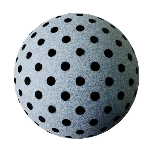Light Blue Metallic Black Polka Dots