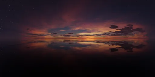 Orange Clouds Sky over Ocean