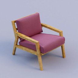 purple fabric armchair