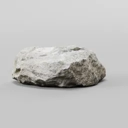 "3D scanned medium-sized rock model for Blender 3D. Realistically textured with photorealistic detail, perfect for environment elements. Ideal for creating natural landscapes or adding a touch of realism to your scene."
