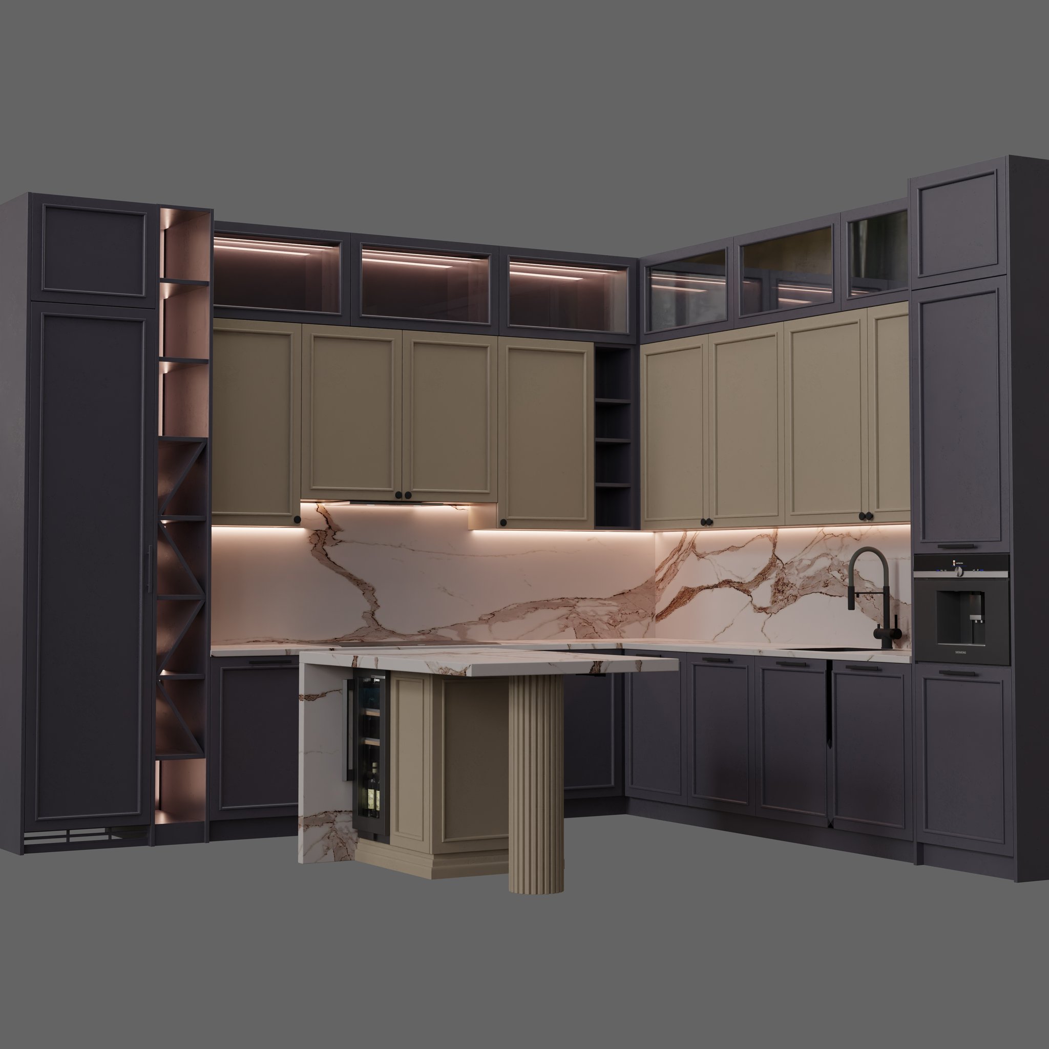 Kitchen modern e | Kitchen Sets models | BlenderKit
