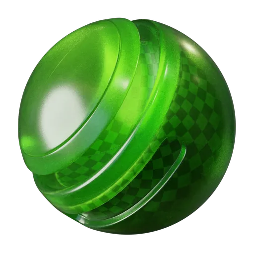 High-quality translucent green plastic PBR material for 3D rendering in Blender, single-node configurable shader.