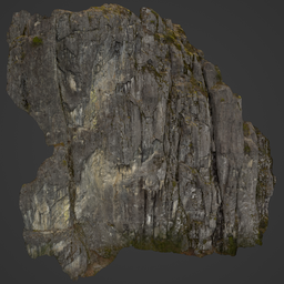Large Rocky Cliff on Mountain Side