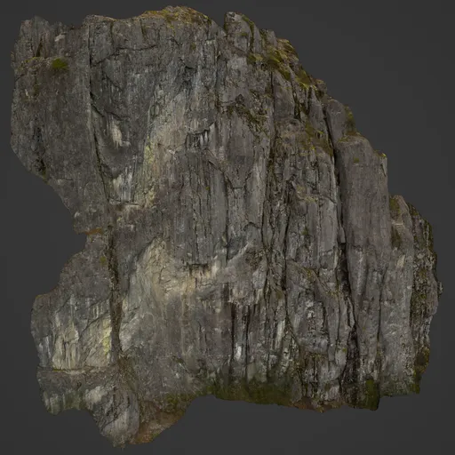 Detailed 3D model of a rocky cliff for Blender, suitable for realistic mountain environment scenes.