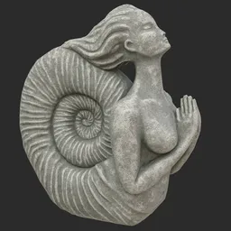 Siren stone statue