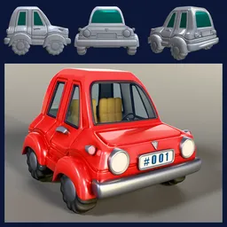 Stylized cartoon car