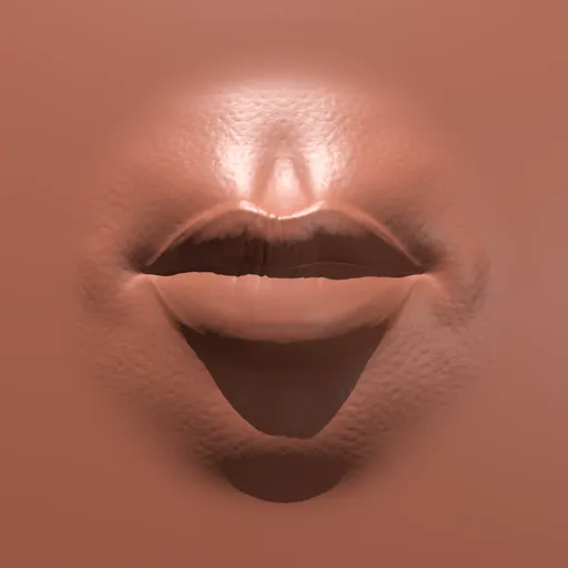 3D model detailing tool for creating realistic female lips, compatible with Blender sculpting.
