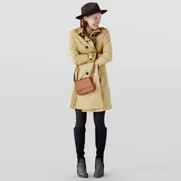 Smiling girl in a raincoat