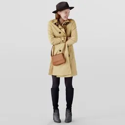 Smiling girl in a raincoat