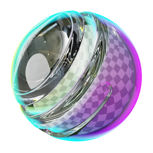 High-resolution Rainbow Neon Glass Tube material for Blender 3D, featuring a procedural shader for PBR-compatible apps.