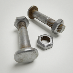 "Construction hardware: Round-head screw with open UV and 2k textures in Blender 3D model."
