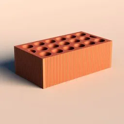Detailed 3D red brick model for Blender, ideal for architectural visualization and facade design.