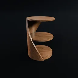 Modern Curved Lamp Table - Walnut