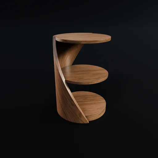 Modern Curved Lamp Table - Walnut