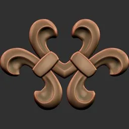 ER Ornament Brush 129 embossed symmetrical design for 3D model detailing in Blender sculpting.