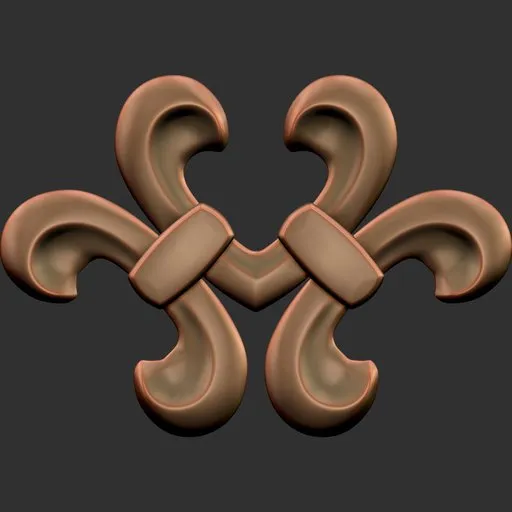 ER Ornament Brush 129 embossed symmetrical design for 3D model detailing in Blender sculpting.