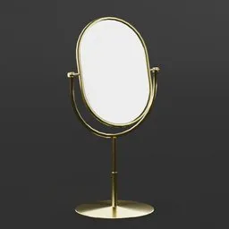 Detailed 3D vanity mirror model designed in Blender, ideal for bathroom, barber shop, or makeup scenes.