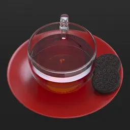 Glass Tea Cup with Oreo Cookies
