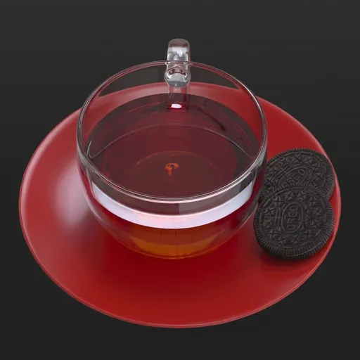 Glass Tea Cup with Oreo Cookies