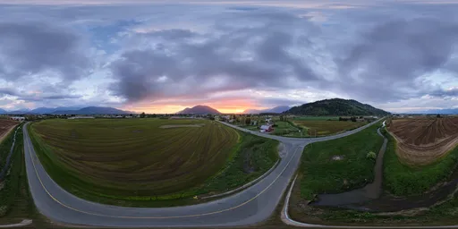 Dramatic Sunset Clouds Farmland