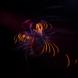 Abstract Bioluminescent Fiber Art Scene