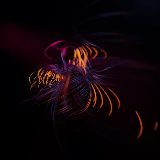 Abstract Bioluminescent Fiber Art Scene