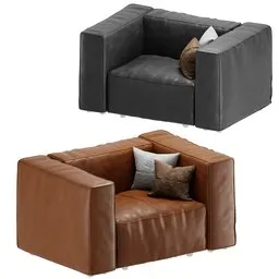 "Get the contemporary and stylish Mags Soft 2.5 Seater Leather Sofa 3D model for your Blender 3D projects. Designed by HAY, this sofa features clean lines and is made using industrial manufacturing techniques as well as natural pine wood, polyurethane foam and leather. Perfect for complementing any interior design, this sofa is a must-have in your 3D model library."