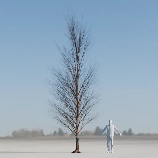 Dry Tree Low Poly Animated