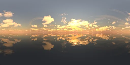 Sunset scattered clouds
