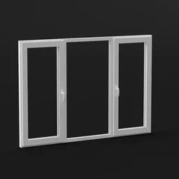 Detailed 3D model of a plastic window with two sashes for Blender graphics projects