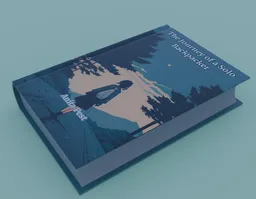 Low poly 3D model of a fictional book cover designed for Blender, ideal for digital library scenes.