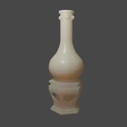 Ivory porcelain 3D vase model with retro Chinese design, compatible with Blender software.