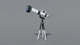 Low Poly Cartoon Telescope