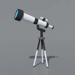 Low Poly Cartoon Telescope