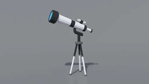 3D Blender model of a stylized low poly cartoon telescope, optimized for CG visualization and ready for rendering.
