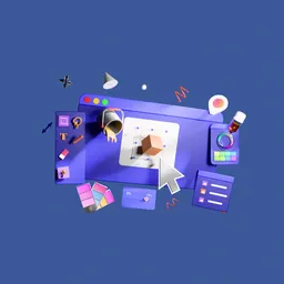 Stylized 3D UI Illustration