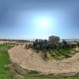 Sunshine clouds green grass mud