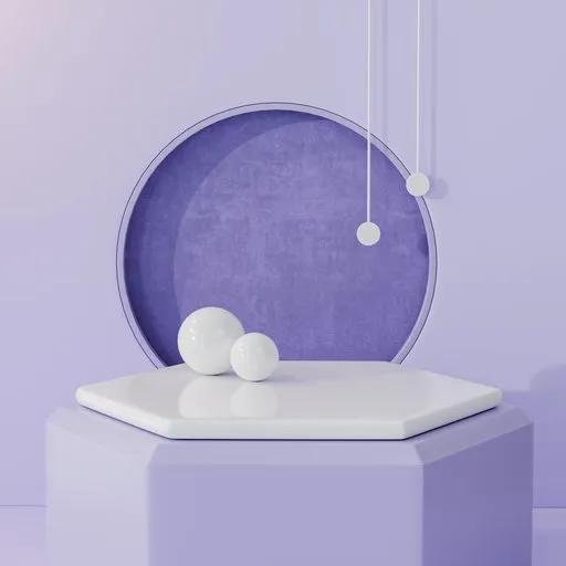 Elegant 3D studio scene render featuring customizable lighting, layout for product showcasing, ready for Blender.