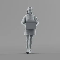 Lowpoly Female Walking