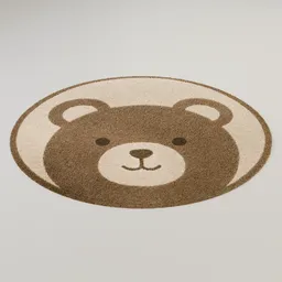 Round Teddy Bear Kids Rug