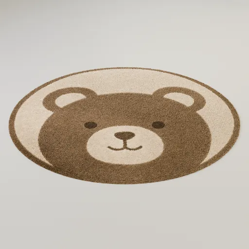 Round Teddy Bear Kids Rug