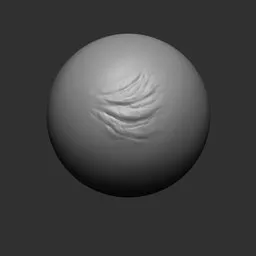 3D Blender sculpting brush creating detailed wrinkle effect for character skin modeling