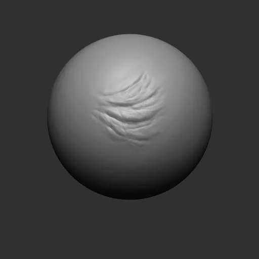 3D Blender sculpting brush creating detailed wrinkle effect for character skin modeling