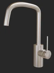 3D Blender model of a modern, simple aluminum angle tap with a procedural texture, ideal for kitchen or bathroom visualization.