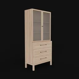 "Photorealistic Cabinet 3D model for Blender 3D - meticulously crafted tillable textures for architectural designs, games, and more. Created with Blender 3.3 and rendered through Cycles for top-quality results."