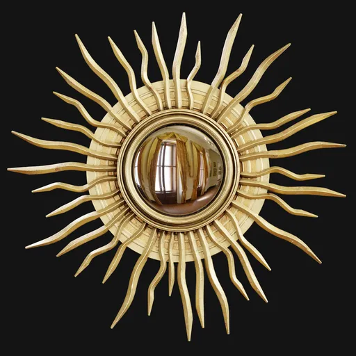 Stylish Gilt Sunburst Convex Mirror
