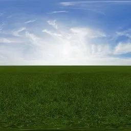 Green grass cloudy blue sky pure sky
